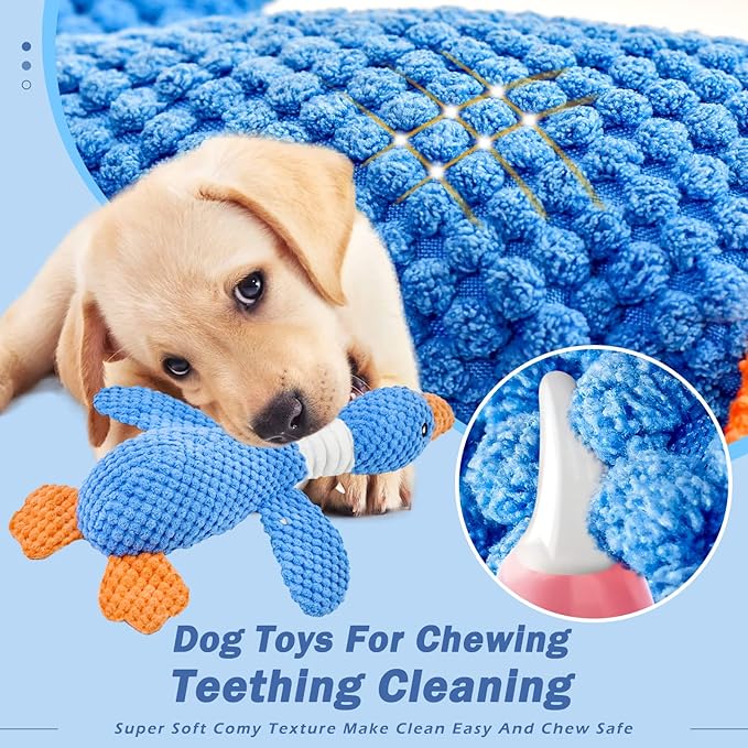 Vitscan 2 Pack Goose Tough Dog Toys for Aggressive Chewers, Durable Squeaky Dog Chew Toys for Small Medium Large Dogs, Plush Interactive Indestructible Dog Toys to Keep Them Busy, Duck Puppy Pet Toy