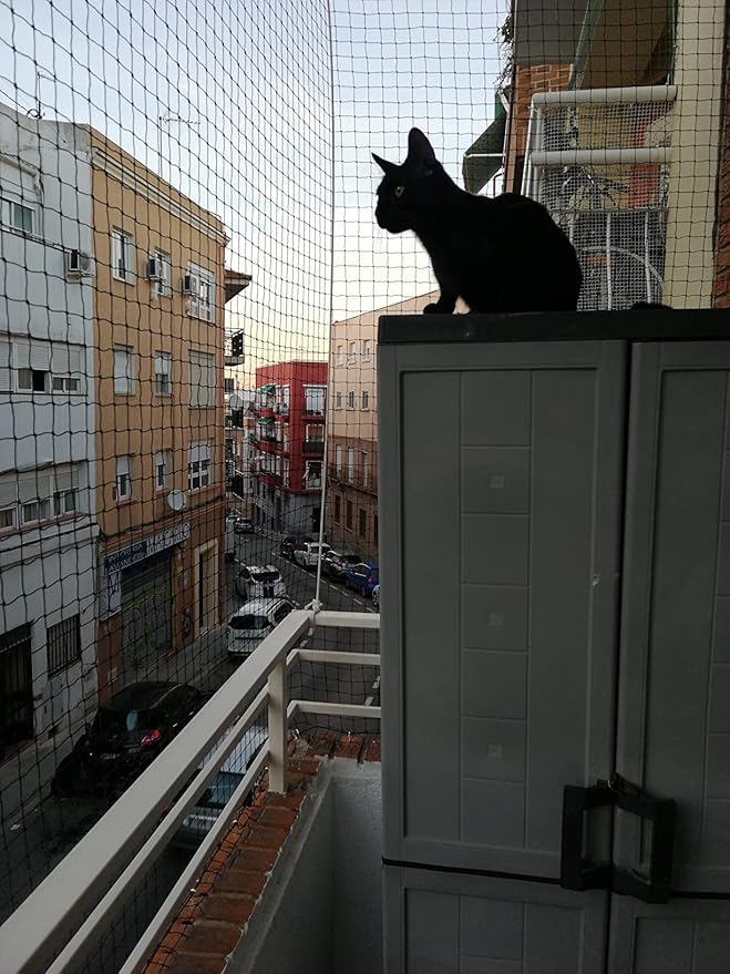 Cat Balcony Rail Net Cat Anti-Fall Netting（10 * 26ft） Pet Balcony Mesh Fence Net Dog Fence Nets Black Nylon Pets Anti-Fall Mesh Fence