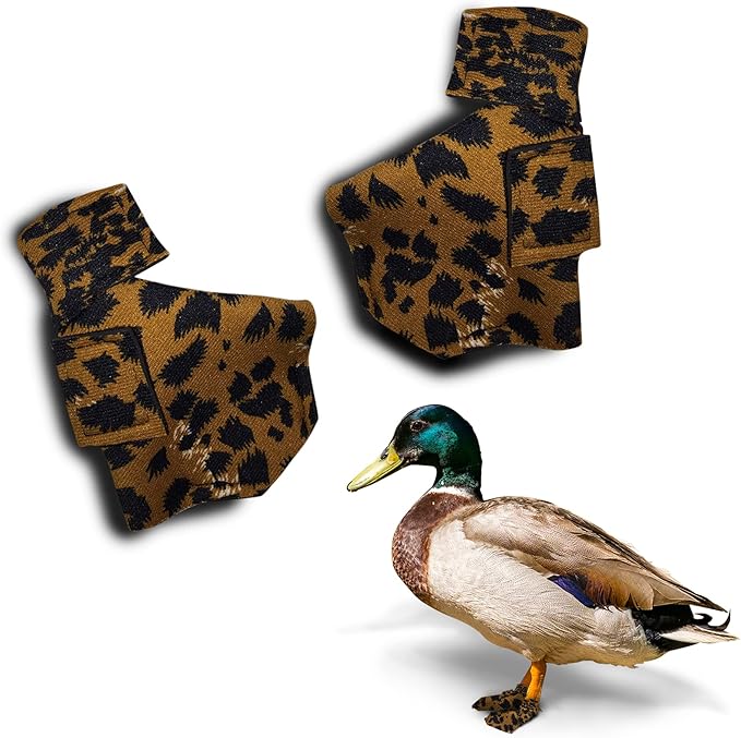Duck Shoes for Injured Feet – Protective Neoprene Footwear for Ducks, Protective Shoes for Birds with Injured feet, Bumblefoot Relief - Large, 4.5” Max. Inside Width - Leopard