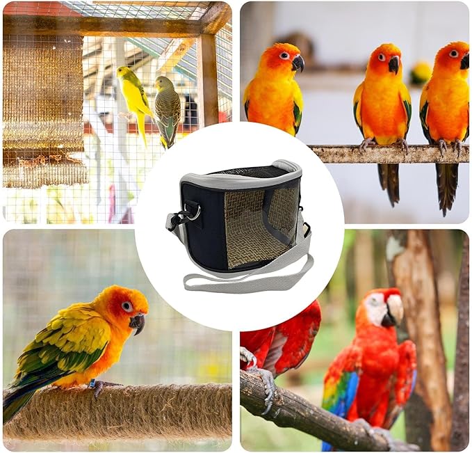 Lovebirds Carrying Bag - Clear Window Pouch, Parrot Travel Tote, Trainer Volunteer Gear, Animal Lover Accessory | Lightweight Lovebirds Carrying Bag with Transparent Window for Outdoor Short Trips