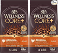 Wellness CORE+ Dry Dog Food with Wholesome Grains, Natural Ingredients, Made in USA with Real Freeze-Dried Meat (Adult, Turkey, 4 lbs) (Pack of 2)