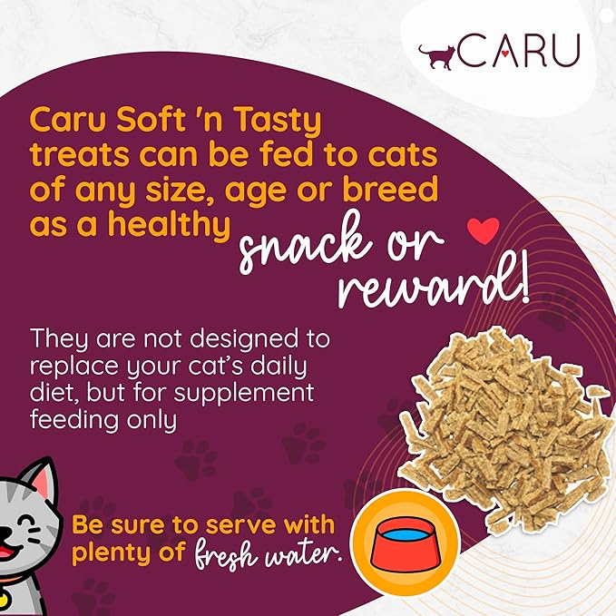 Caru - Soft ‘n Tasty Baked Chicken Bites - Natural Treats for Cats - Supports Muscle & Heart Health - Packed With Protein - Traceable Ingredients - Flavorful - Non-GMO - Made in USA - 3 oz - 1 Pack