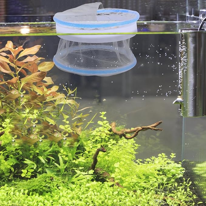 Aquarium Breeding Box and Floating Hatchery Tank Divider, Nylon Mesh Fish Tank Isolation Box for Guppy Fry Nursery and Livebearer Spawning in Freshwater Aquariums