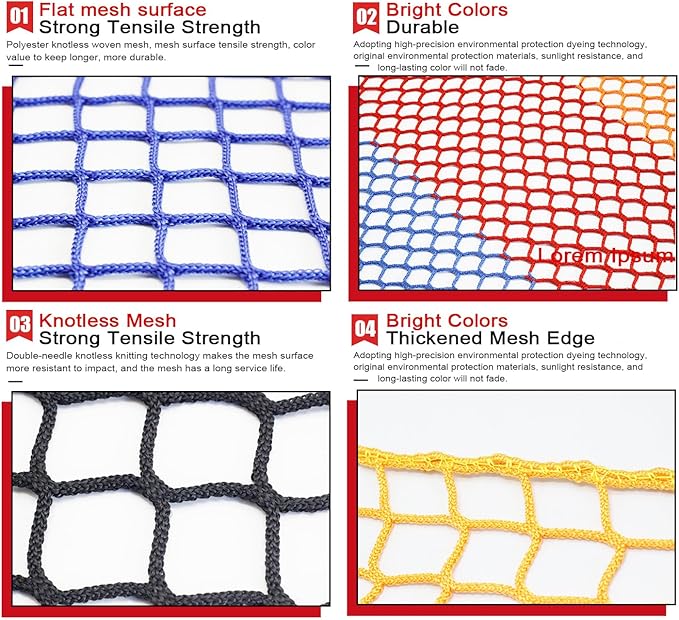 Store Partition Net In Black Knotless Polyester,Scenic Area Fall Protection Nets Mesh Hammock,Balcony Stairs Safety Protective Netting,Kids Playground Fence R(Size:1M×5M(3.3FT×16.4FT),Color:Black)
