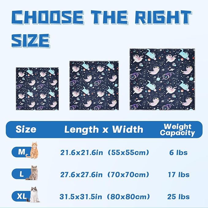 Supet Cat Grooming Wrap for Cutting Nails, 2026 Self-Adherent Cat Wrap, Anti-Escape Calming Cat Swaddle Wrap for Medicine, Nail Clipping, Teeth Brushing, Ear Cleaning (Space, L)