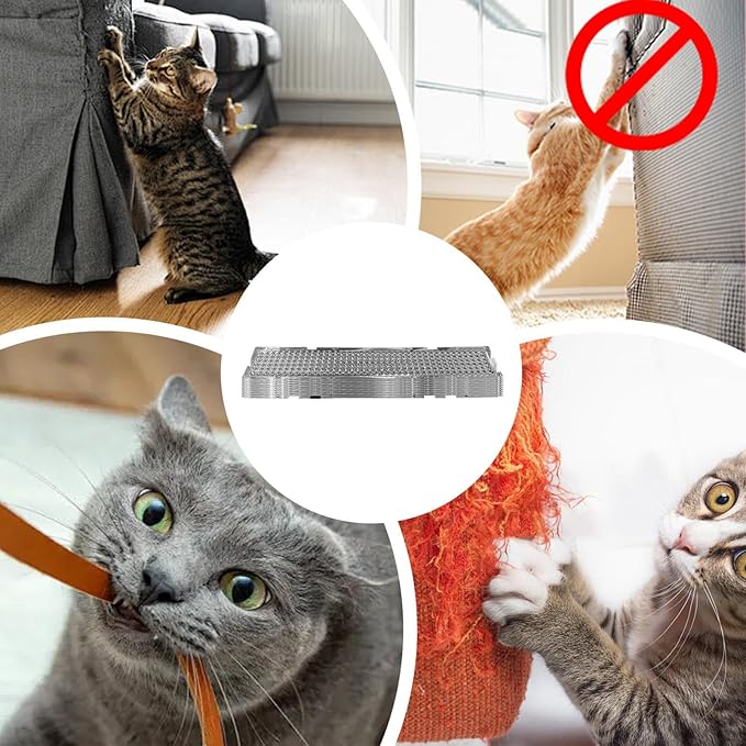 Pet deterrents Mat - Flexible Anti Scratch Mesh, 10 Pack Cat Training Sheets, Protection Pads | Garden Furniture Wall Bed Sofa Lawn Car Plant Guard for Indoor Outdoor Prevention Use