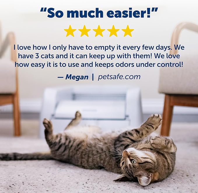 PetSafe ScoopFree Clumping Self-Cleaning Litter Box - Automatic Electric Litter Box with Integrated Health Counter - Mess-Free Waste Disposal - Odor-Free for Fresh Environment
