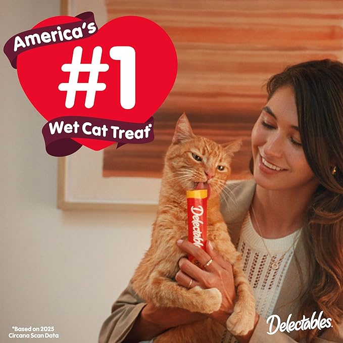 Hartz Delectables Squeeze Up Variety Pack, Creamy Squeezable Puree, Lickable Wet Cat Treats, Grain Free, No Added Fillers, No by-Products, No Added Preservatives, 0.5 Ounces Tube, 54 Tubes Total