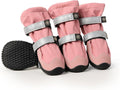 Spark Paws Dog Shoes, Waterproof Dog Boots for Medium to Large Dogs, Non Slip, Breathable Dog Booties and Paw Protectors - 4PCS Doggie Hiking Boots with Reflective Straps - Pink, Size 1