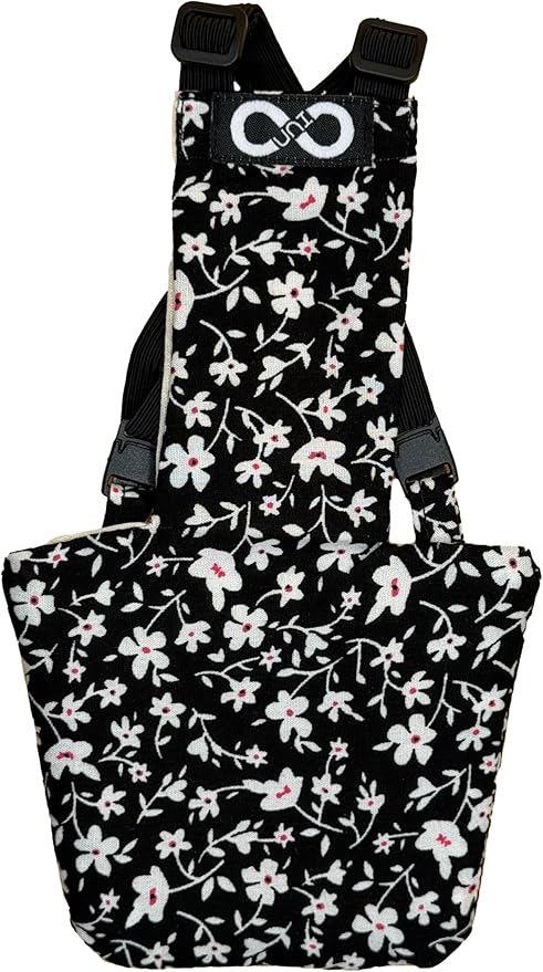 Chicken Diapers Duck Diaper Diaperalls for Hens, Roosters, Ducks, Ducklings - Reusable, Adjustable by Uni Infinity (Black Floral, Chicken Medium, 1, Count)