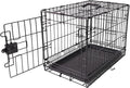 Amazon Basics Durable, Foldable Metal Wire Pet Crate with Tray, Portable and Sturdy for Travel, Single Door, Divider Panel, Perfect Size for Small Dogs, 22 x 13 x 16 in, Black