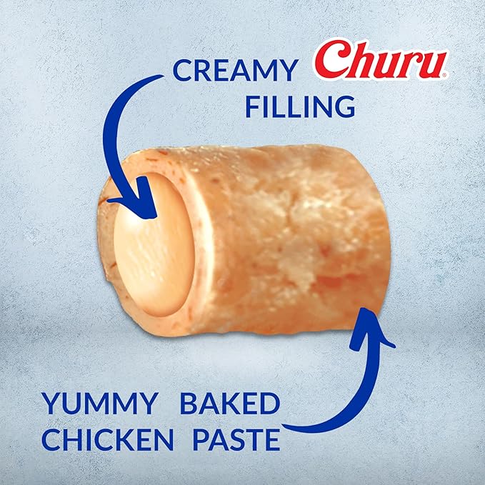 INABA Churu Bites for Cats, Soft Baked Chicken Churu Filled Cat Treats with Vitamin E, 0.35 Ounces Each Tube, 24 Tubes Total (3 per Pack), Tuna Recipe