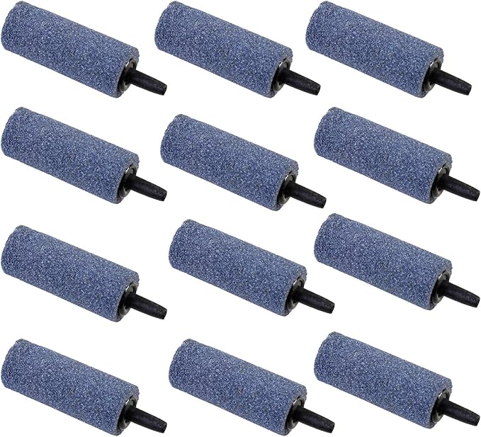 AQUANEAT Aquarium Air Stones 2 inch 12 Pack, Bubble Stone, Aerator Bubble Diffuser, Air Pump Accessories for Aquariums, Fish Tanks, and Hydroponics