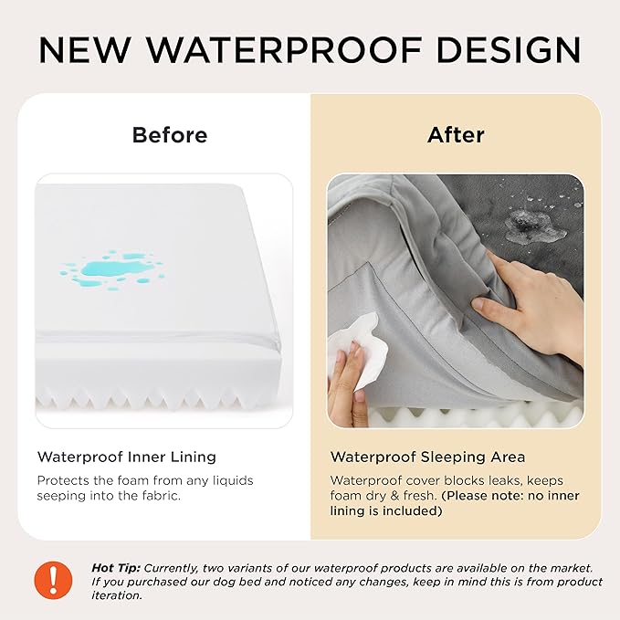 Bedsure XL Plus Orthopedic Dog Bed for Extra Large Dogs - Washable XLarge Dog Cat Bed Waterproof, Comfort Dogs Couch Sofa with Washable Removable Cover, Pet Bed with Nonskid Bottom, Grey, 48"