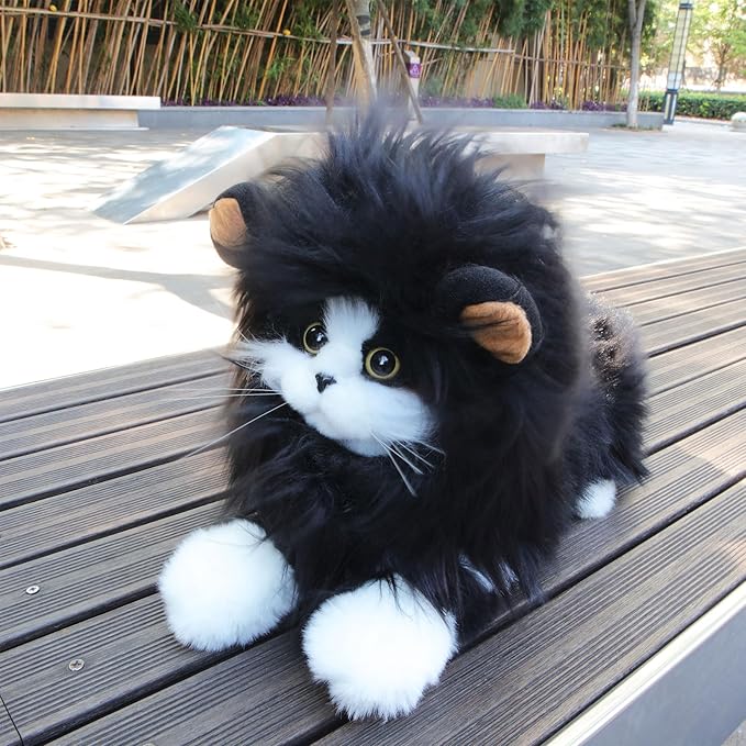 Lion Mane Wig for Cat,Dog and Cat Costume,Funny Pet Cat Costumes for Halloween Christmas, Parties, Photo Shoots (Size M, Black and Brown)
