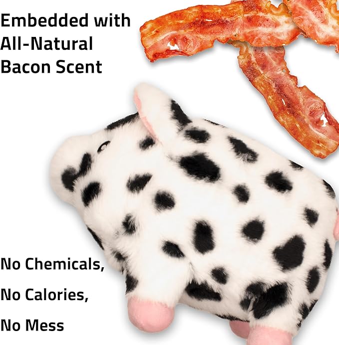 Playology Dog Toys | Plush Toy Pig Stuffed Animal for Dogs, Value 2-Pack | Small Bacon Scented Toys - Easy to Clean and Made from Non Toxic Materials