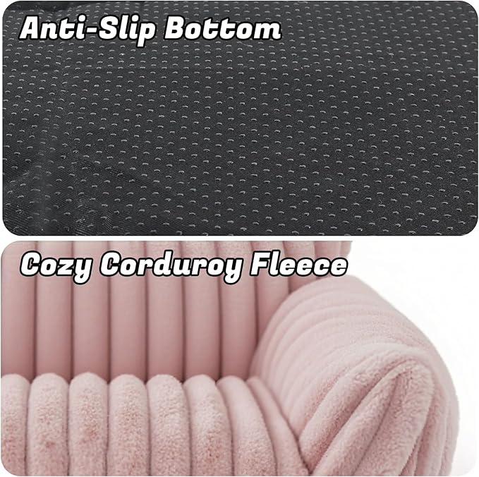 Cat Couch for Pets - Cute Cat Beds for Indoor Cats with Removable Cover, Washable Soft Corduroy Plush, Fluffy Supportive Pet Sofa Chair for Small Dog & Cats, 30 inch Pink