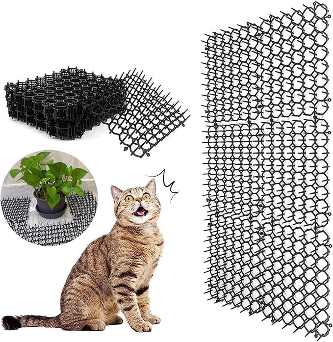 Cat Deterrent Mat Scat Mat with Spikes for Indoor and Outdoor Use to Keep Cats and Dogs Away from Furniture Plants Gardens Cars and Other Protected Areas PP Material Customizable Size Safe for Pets