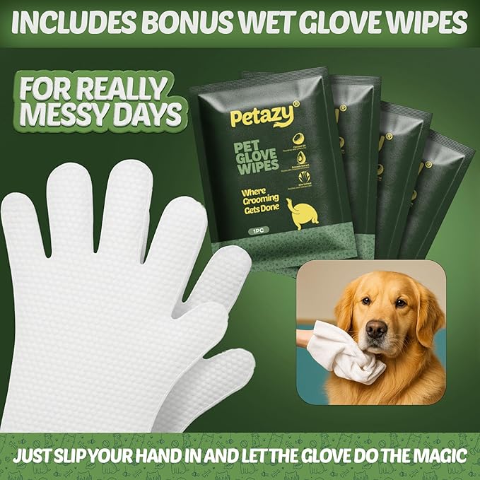400 Dog Wipes for Paws and Butt Ears Eyes | XL 8x8 Organic Pet Wipes for Dogs | Unscented Dog Wipes Cleaning Deodorizing | Extra Thick Paw Wipes for Dogs Cats Pets | Bonus Glove Wipes Included