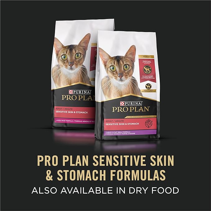 Purina Pro Plan Sensitive Skin and Stomach Wet Cat Food, Sensitive Skin and Stomach Duck Entree - (Pack of 24) 3 oz. Pull-Top Cans