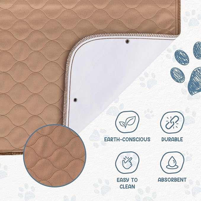 EZwhelp Reusable Dog Pee Pads - Dogs Waterproof Training Pads - Washable & Sanitary - Rounded Corners - Laminated, Lightweight, Durable - Pet Essentials Puppy Training, Whelping - 60" x 60"