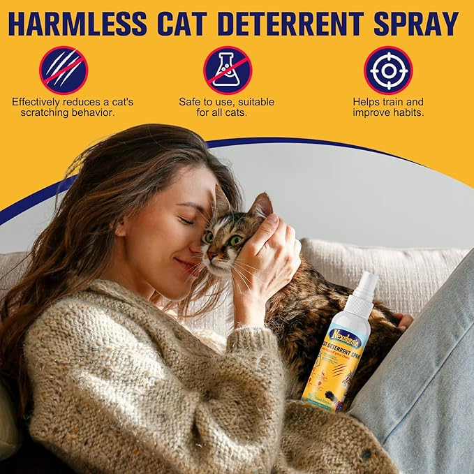 Bitter Apple Cat Deterrent Spray, Natural Pet-Safe Formula for Indoor & Outdoor Use, Stops Chewing & Scratching, Protects Sofa, Carpets & Furniture, Helps Improve Cat Behavior (150ml / 5.07oz)