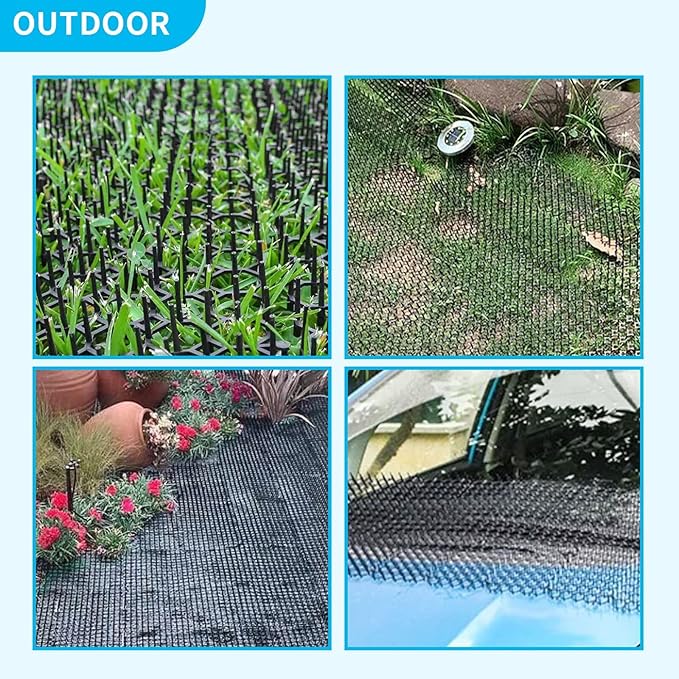 16 x 8 Inch Cat Scat Mat with Spikes, Scat Mat for Cats Cat Deterrent Mat Digging Stopper Repellent Spike Mat 12 Pack