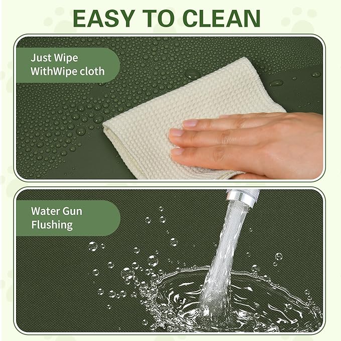 24x24x17.7 Dog Pee Pad Holder with High Walls,Waterproof Puppy Litter Box,Foldable Indoor Dog Potty,No Spill Pet Toilet for Small/Medium Puppy, Easy Clean,Army Green
