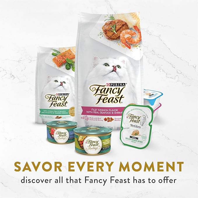 Purina Fancy Feast Appetizers Lickable Grain Free Wet Cat Food Topper Wild Alaskan Salmon Appetizer - (Pack of 10) 1.1 oz. Trays