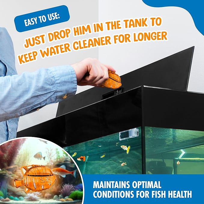 Aquarium Water Clarifier | Clear Cloudy Fish Tank Water Treatment, Safe for Freshwater & Saltwater Fish and Plants - Orange, 1 Pack