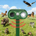 Upgraded Ultrasonic Animal Repeller,Solar Powered Cat Repellent Outdoor,Deer Deterrent with LED Flashing Motion,Sensor and Sound,Waterproof Bird Repeller for Rabbit,Fox,Squirrel,Olive