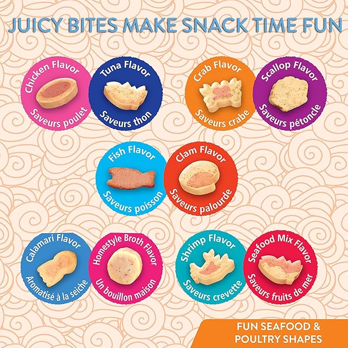 INABA Juicy Bites Grain-Free, Soft, Moist, Chewy Cat Treats with Vitamin E and Green Tea Extract, 0.4 Ounces per Pouch, 9 Pouches Total (3 per Bag), Tuna and Chicken Flavor