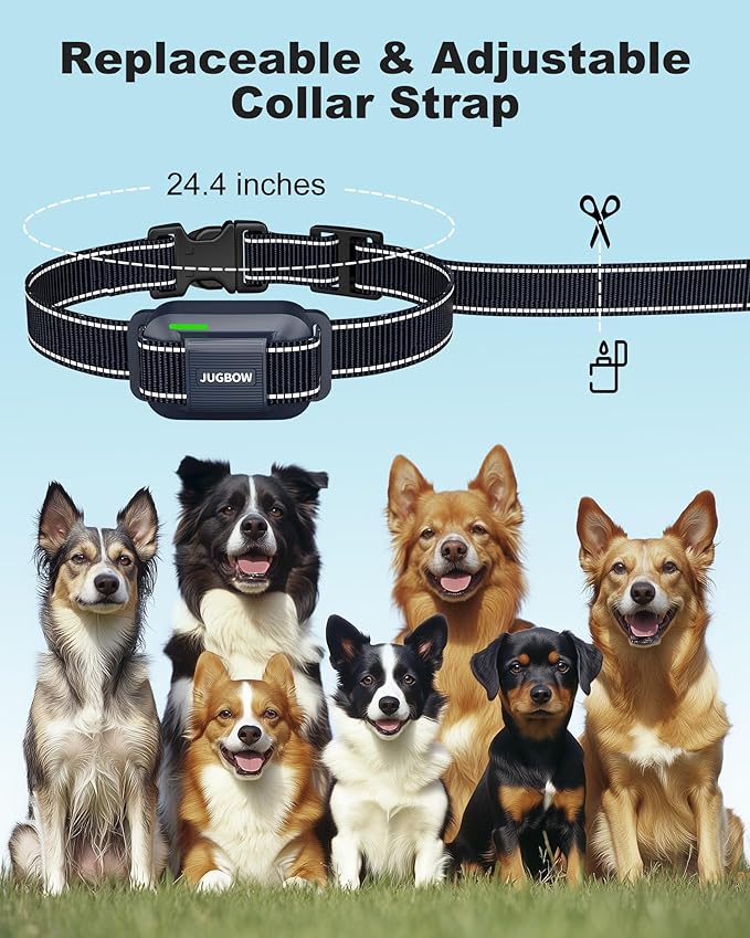 Jugbow Shock Collar for Dogs - 4200FT Training Collar with Remote Control, Beep/Shock/Vibration, Rechargeable Waterproof E-Collar for Small Medium Large Dogs (Dark Blue)