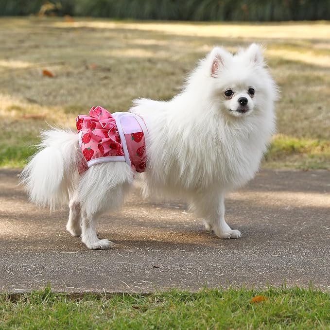 Female Dog Diapers (3 Pack) - Washable, Reusable for Heat, Incontinence, Excitable Urination - Puppy Diapers, Size S