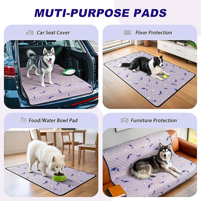 Washable Pee Pads for Dogs, 2 Pack Reusable Puppy Pads, Super Absorbent & Leakproof Dog Pads, Anti-Slip Dog Pee Pads for Puppy Training & Incontinence, Leaf Pattern, 32"x52"