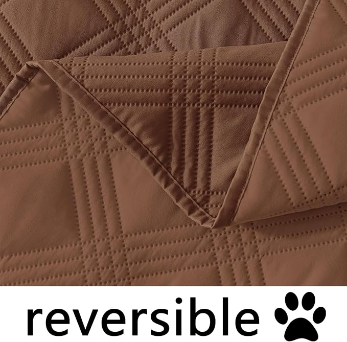 hyha Waterproof Dog Blanket, Reversible Pet Bed Blanket, Soft Sofa Couch Cover for Dogs Washable, Waterproof Pet Couch Covers for Sofa Puppy Cats Furniture Protector(30"x70", Brown/Brown)