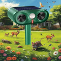 Ultrasonic Cat Repellent Outdoor Solars Cat Raccoon Repellent Ultrasonic Deterrent, 360° Protection for Your Home, Garden, and Farm - Weatherproof and Energy - Efficient