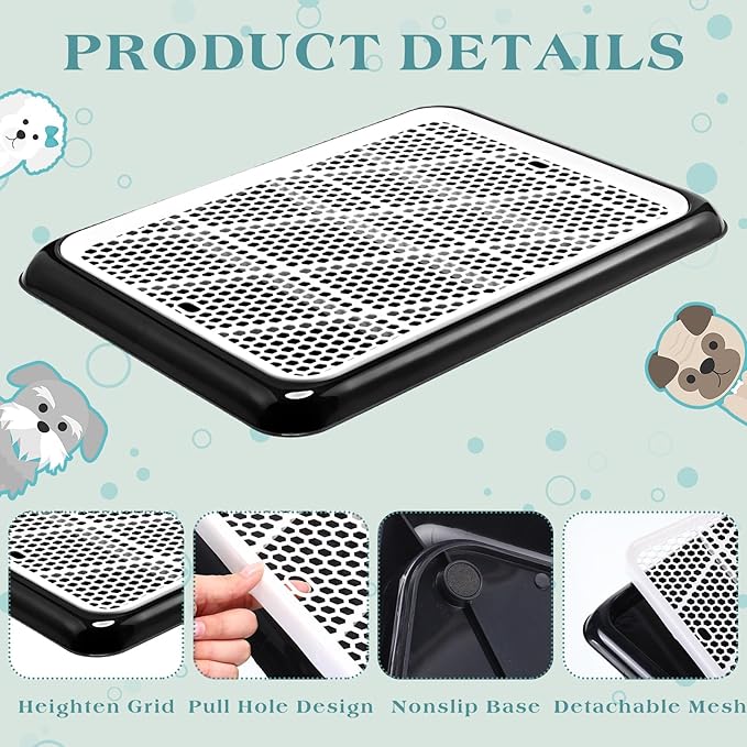 Mifoci 2 Pcs Dog Pee Pad Holder Potty Tray Portable Dog Litter Box Toilet Training for Small Medium Large Pet Puppy Indoor Outdoor