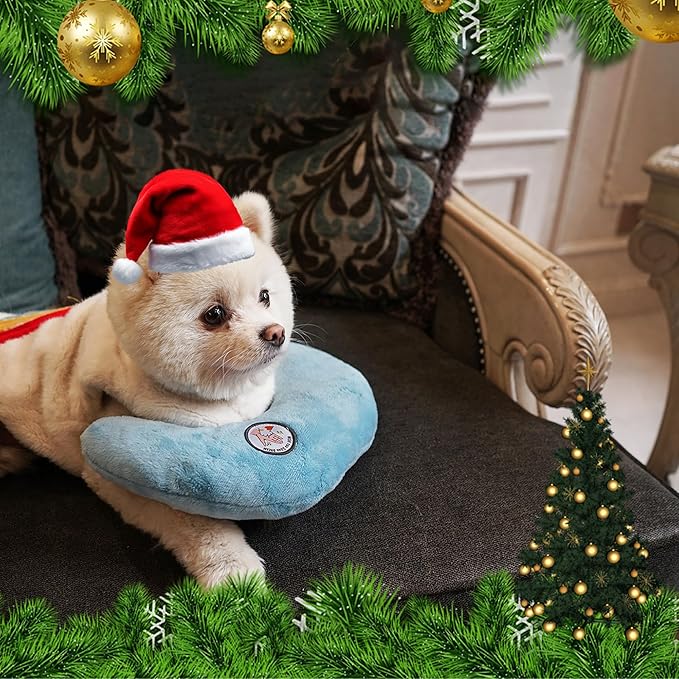 Cat Pillow, Dog Pillow, Claming Pillows for Small Dogs and Cats, Joint Relief Sleeping Improve Pet Neck Pillow， Deep Sleep Fluffy & Cozy Pet Calming Toy，Machine Washable(2 Pack(Blue&Yellow))