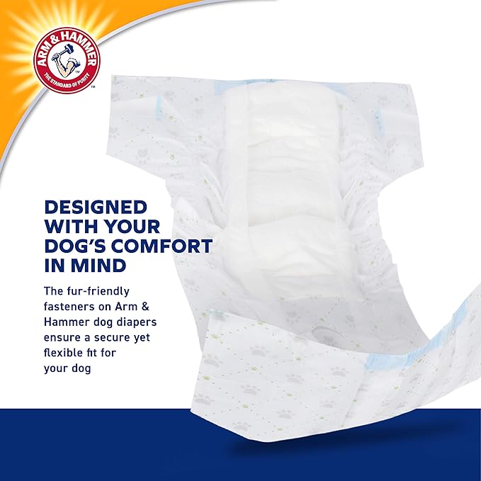 Arm & Hammer for Pets for Pets Female Dog Diapers, Size X-Small | Ultra-Absorbent, Adjustable Girl Dog Diapers with Leak-Proof Protection and Wetness Indicator (Pack of 6,72 Count Total)