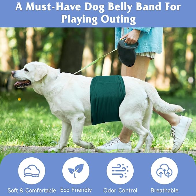 5 Pack Dog Diapers Male Reusable, Premium Belly Bands for Dogs, High Absorbing Male Dog Pee Wraps for Doggie in Incontinence or Excitable Urination Red XXL