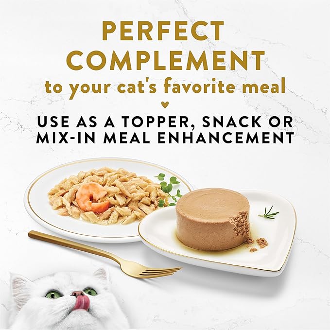Fancy Feast Purina Lickable Appetizers Grain Free Wet Cat Food Topper Ocean Fish Appetizer with a Shrimp Cat Food Topper - 1.1 oz. Trays,(Pack of 20)