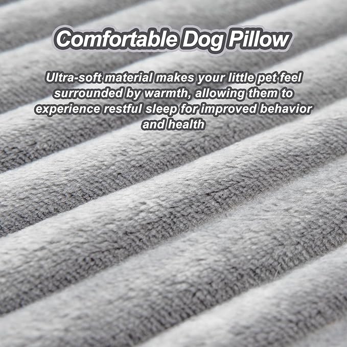 Jiupety Dog Calming Pillow, Soft and Neck-Friendly, Washable Pet Neck Pillows for Small Medium Large Dogs and Cats, 11" x 8", Gray
