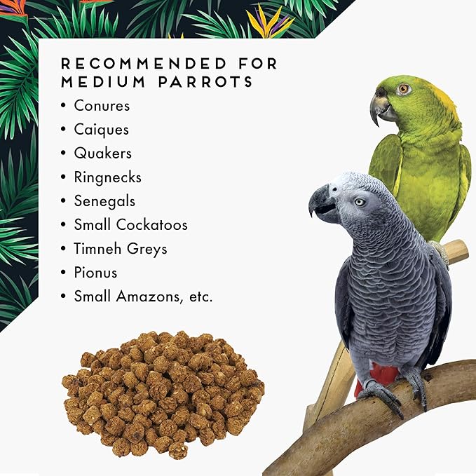Oven Fresh Bites Natural Baked Avian Diet, All-Natural Bird Food, Whole Grain, Medium Parrot, 28 Oz