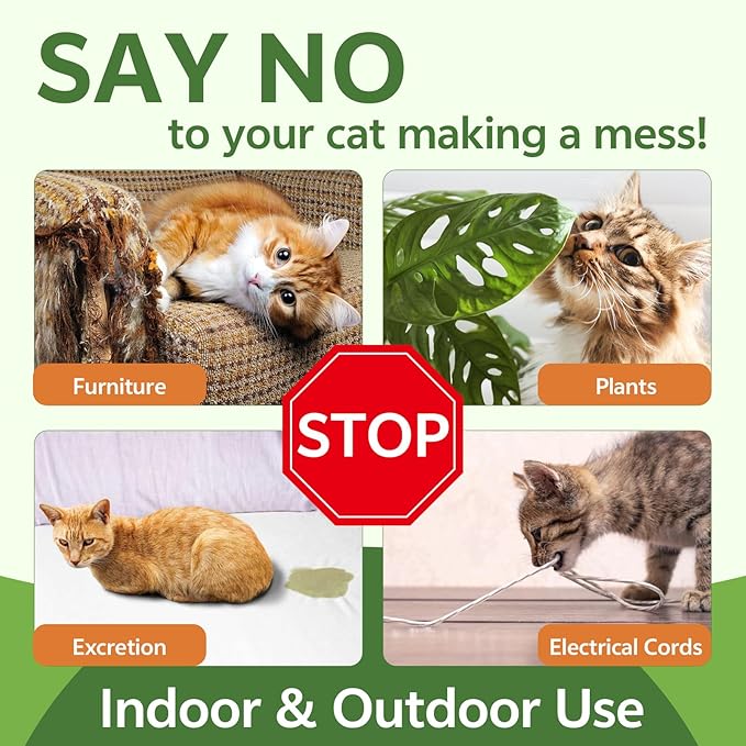 Natural Cat Deterrent Spray, 200ML Kitten Cat Repellent Spray Anti-Scratch for Furniture, Sofas, Curtains, Plants, Non-Toxic, Non-Alcohol Behavior Training Aid for Indoor & Outdoor