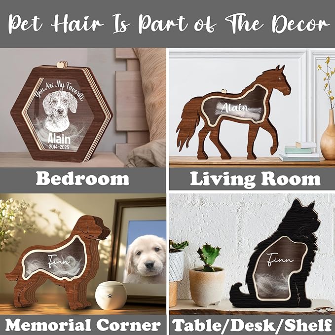 Chihuahua Hair Keepsake Box Wooden Pet Urns Holder Unique Dog Shape Standable Tabletop Decor Pet Memorial Idea Gift for Pet Lover Family Friends Storing Hair Teeth Ashes