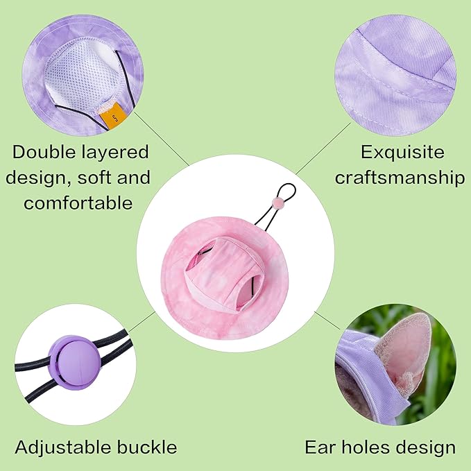 Pet hat with Ear Holes Sunscreen Baseball Cap Suitable for Small and Medium-Sized Dogs Outdoor Climbing hat in Summer Pet Products (Pink, X-Large)
