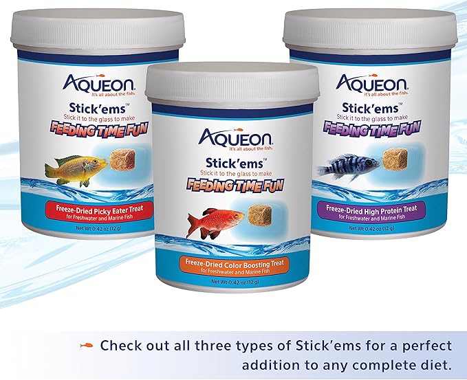 Aqueon Stick'ems Freeze-Dried Picky Eater Pet Fish Treat (Pack of 2)