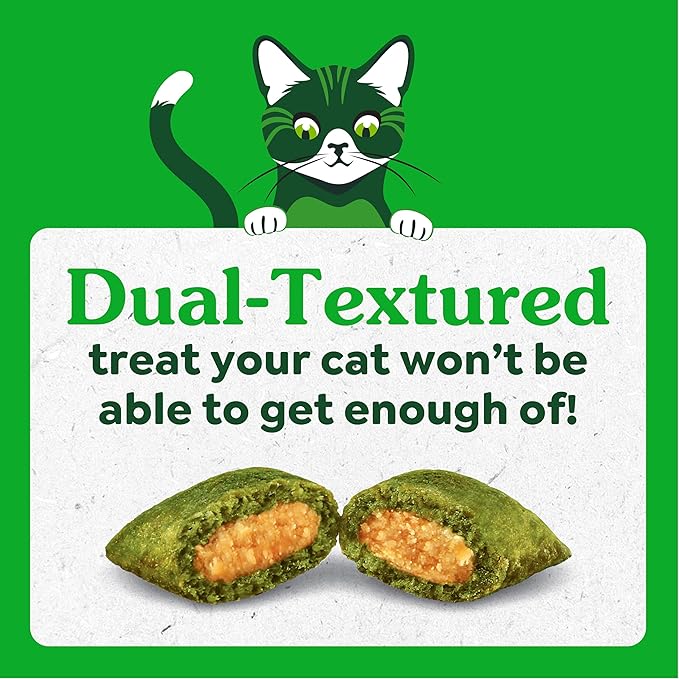 Greenies Cat Treats, Feline Smartbites, Skin & Fur Health, Crunchy and Soft Cat Treats, Chicken Flavor, 4.6 oz. Pack