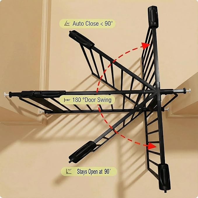 Baby Gates Extra Wide 48-53 Inch Large Baby Gate for Stairs Tension Pet Dog Gates Indoor for Doorways No Drilling Pressure Mounted Pet Gates for Kids